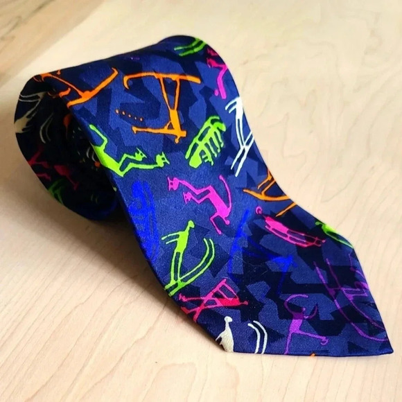 ⛷️Vintage Lillehammer 94  Winter Olympics Tie - Picture 1 of 5